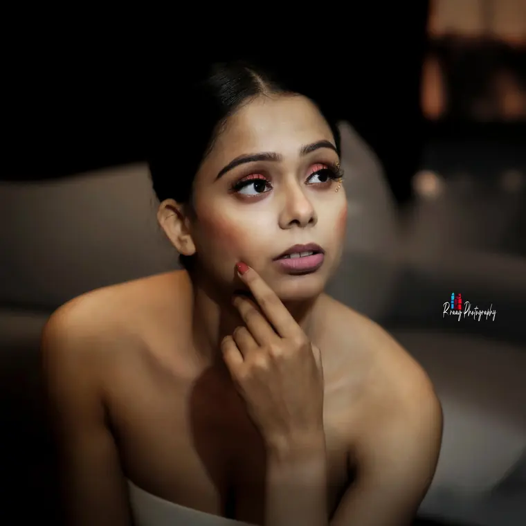 Close beauty portrait in warm light