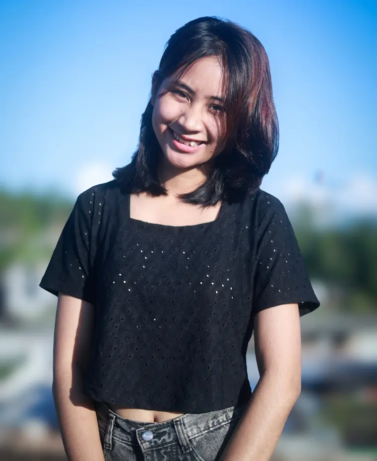Natural light smile, shot outdoors